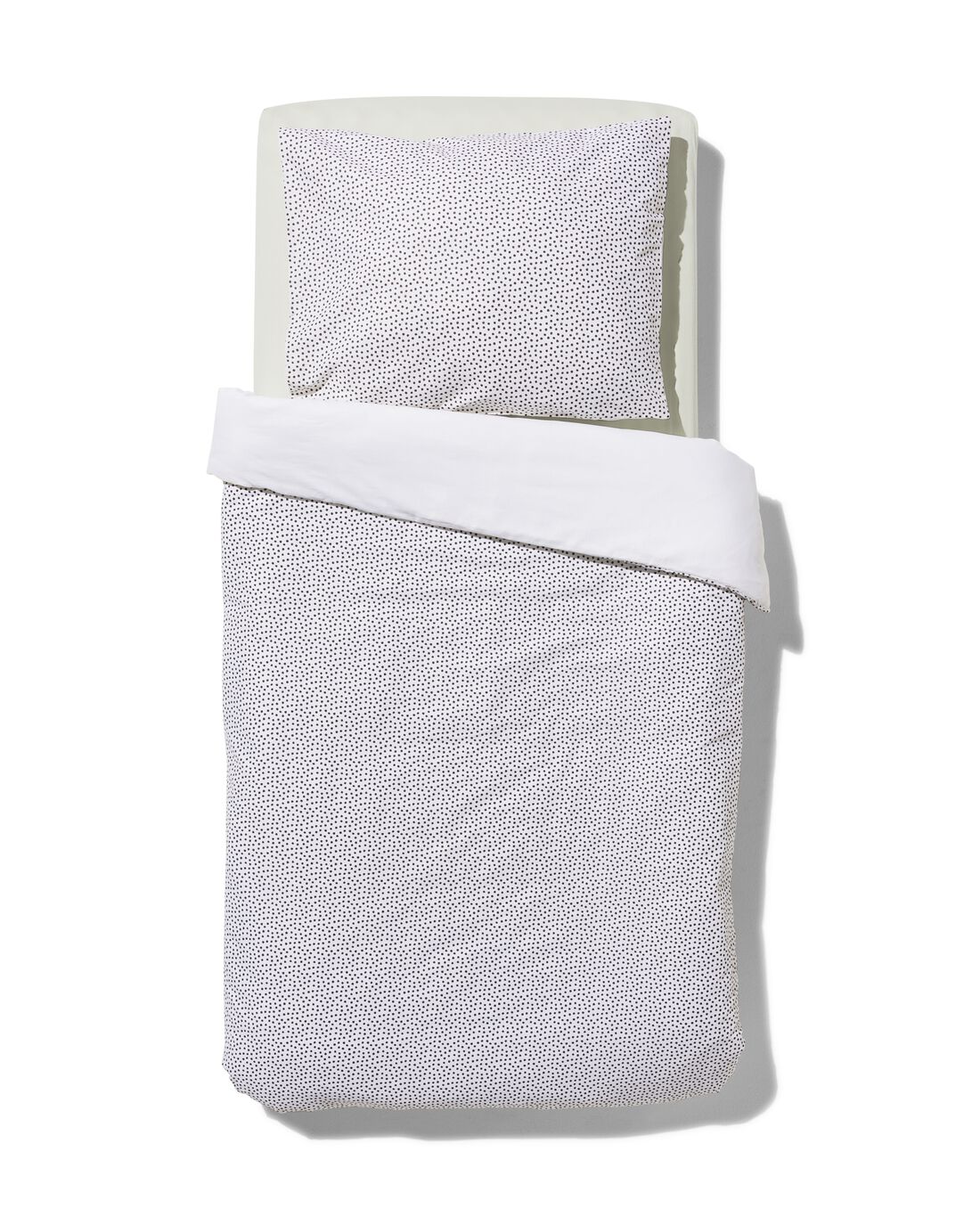 HEMA Peuterdekbedovertrek - Zacht Katoen - 120 X 150 Cm - Wit Stip (zwart/wit) aanbieding