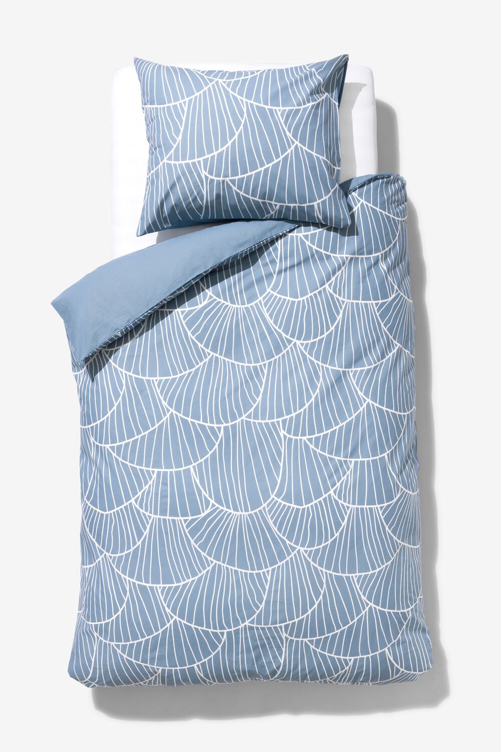 HEMA Dekbedovertrek Zacht Katoen 140x200/220 Zwammen Blauw (blauw) aanbieding
