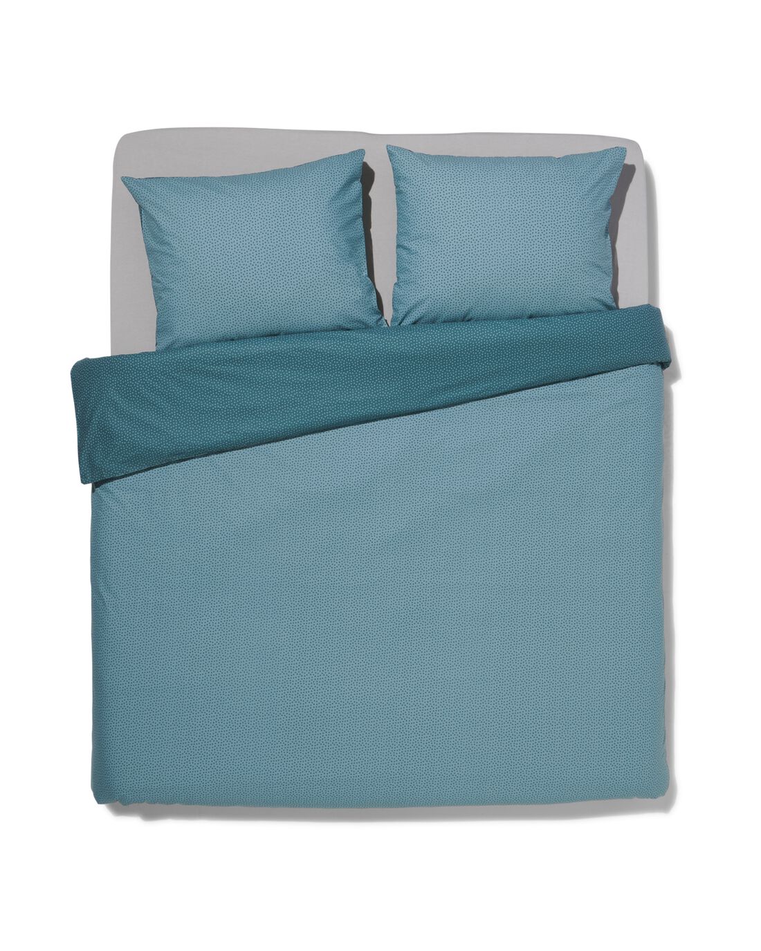 HEMA Dekbedovertrek Zacht Katoen 240x200/220 Stipjes (groen) aanbieding