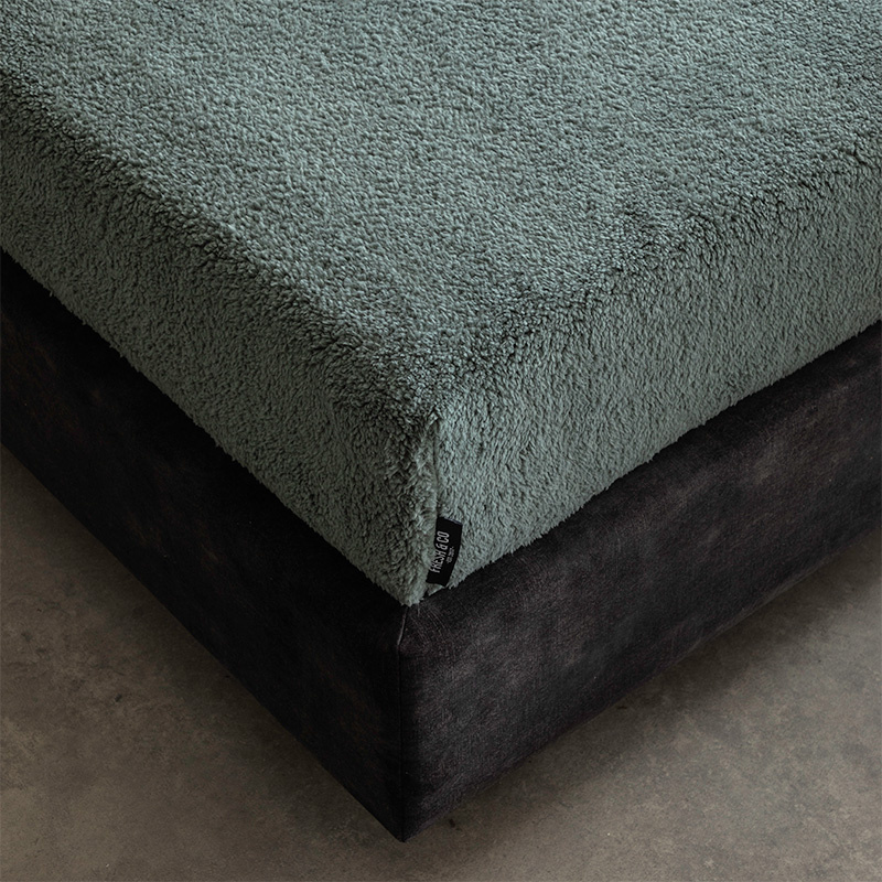 Hoeslaken Teddy - Flessengroen - 160x210 cm - Bruin - Fresh & Co - Dekbed-Discounter.nl aanbieding