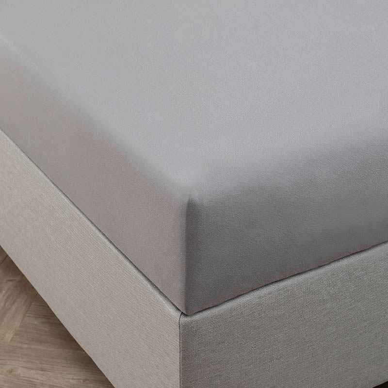 Bamboe Jersey Hoeslaken - Licht Grijs - 140x200 cm - Grijs - Fresh & Co - Dekbed-Discounter.nl aanbieding