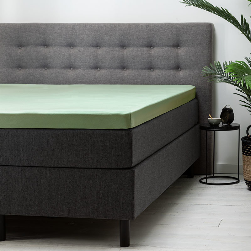 Topper Hoeslaken Katoen - Groen - 140x200 cm - Groen - Fresh & Co - Dekbed-Discounter.nl aanbieding