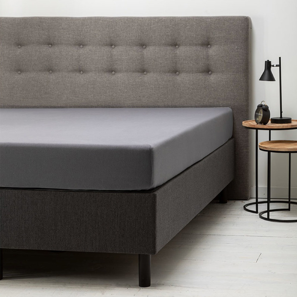 Hoeslaken Jersey - Donkergrijs - 160x200 cm - Antraciet - Fresh & Co - Dekbed-Discounter.nl aanbieding