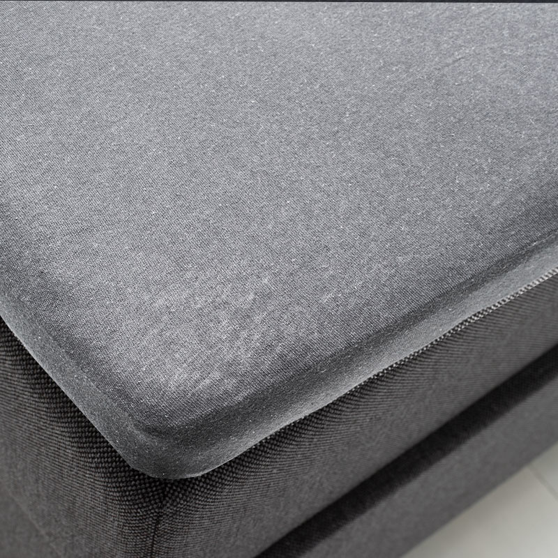 Topper Hoeslaken Jersey - Lichtgrijs - 90x200 cm - Grijs - Fresh & Co - Dekbed-Discounter.nl aanbieding