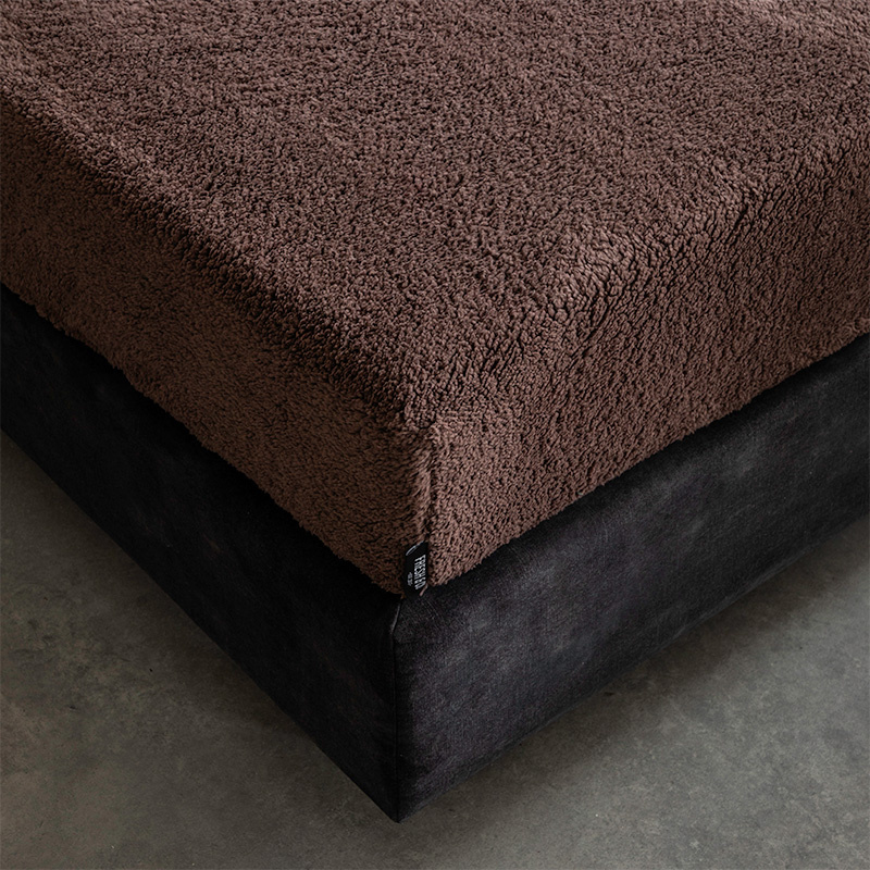 Hoeslaken Teddy - Bruin - 90x210 cm - Bruin - Fresh & Co - Dekbed-Discounter.nl aanbieding