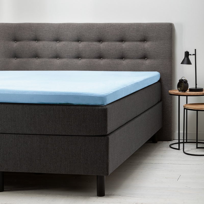 Topper Hoeslaken Jersey - Lichtblauw - 190x200 cm - Blauw - Fresh & Co - Dekbed-Discounter.nl aanbieding