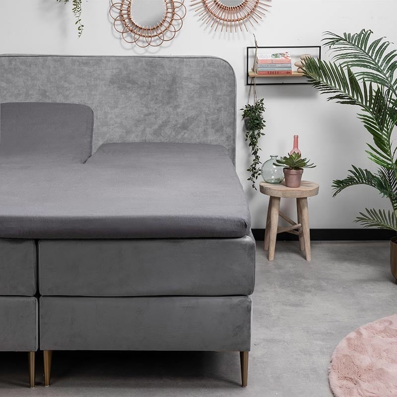 Splittopper Hoeslaken Flanel - 180x210 cm - Keuze Uit Meerdere Kleuren - Fresh & Co - Dekbed-Discounter.nl aanbieding