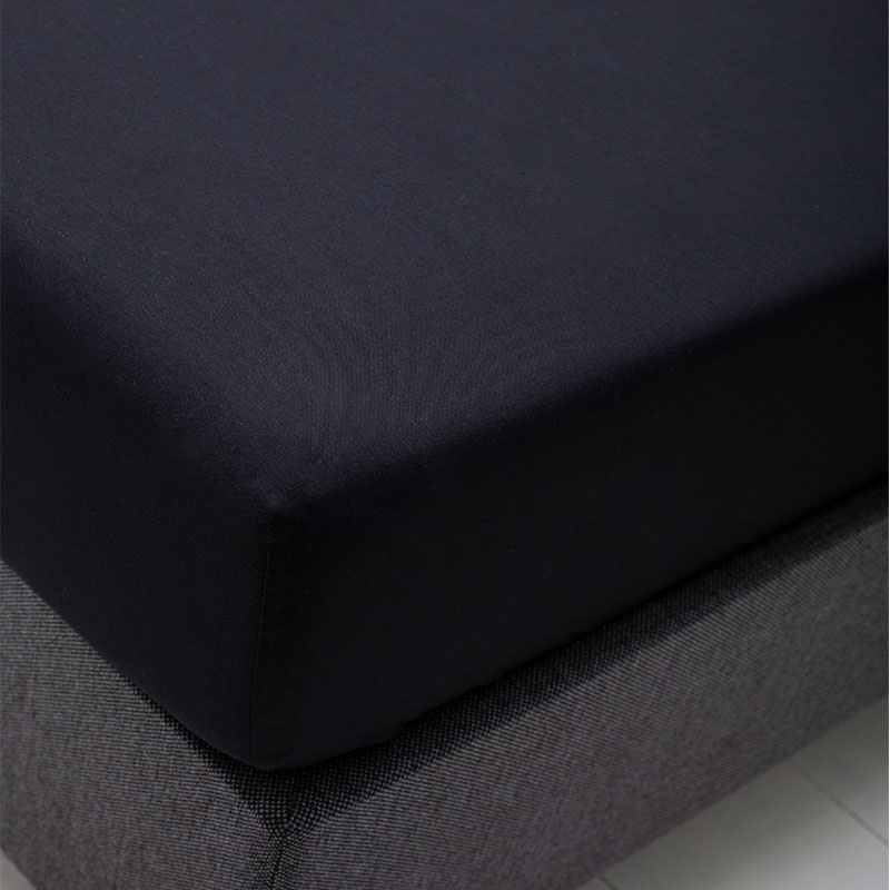 Hoeslaken Katoen - Zwart - 80x200 cm - Zwart - Fresh & Co - Dekbed-Discounter.nl aanbieding