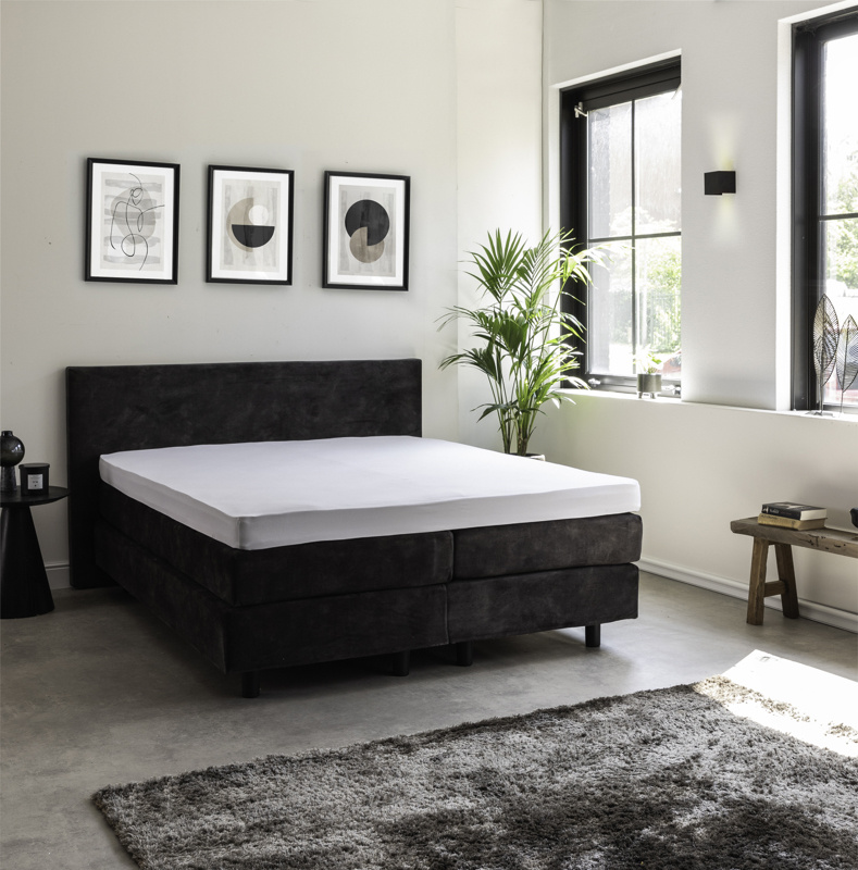 Jersey Egyptisch Katoen Topper Hoeslaken - Wit - 190x200 cm - Wit - Presence - Dekbed-Discounter.nl