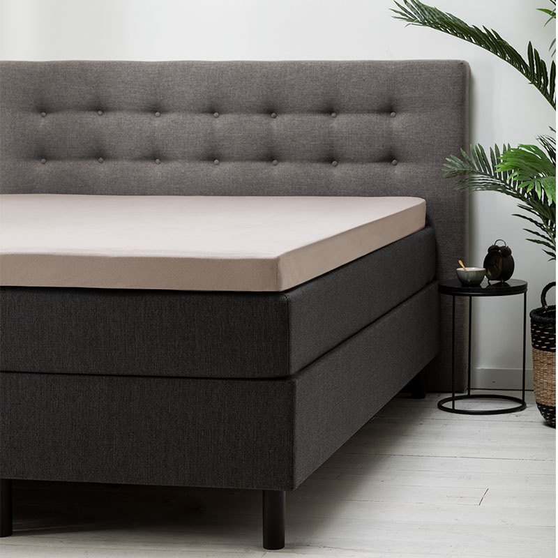 Topper Hoeslaken Katoen - Zand - 140x200 cm - Zand - Fresh & Co - Dekbed-Discounter.nl aanbieding