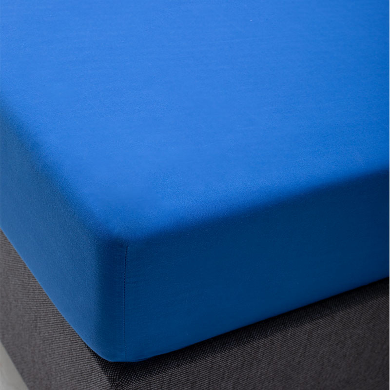 Hoeslaken Katoen - Blauw - 90x200 cm - Blauw - Fresh & Co - Dekbed-Discounter.nl aanbieding