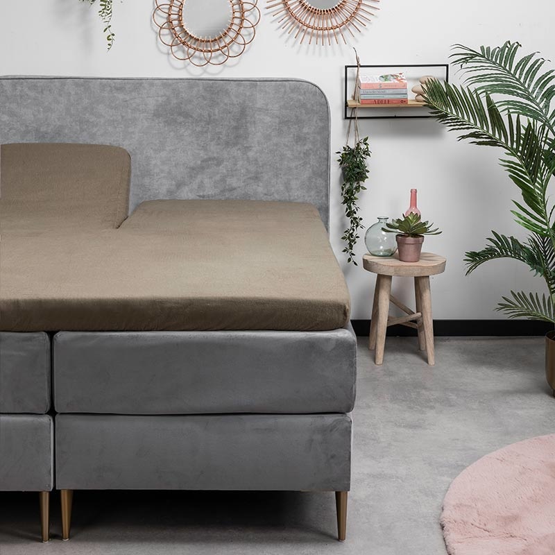 Splittopper Hoeslaken Flanel - 180x200 cm - Keuze Uit Meerdere Kleuren - Fresh & Co - Dekbed-Discounter.nl aanbieding