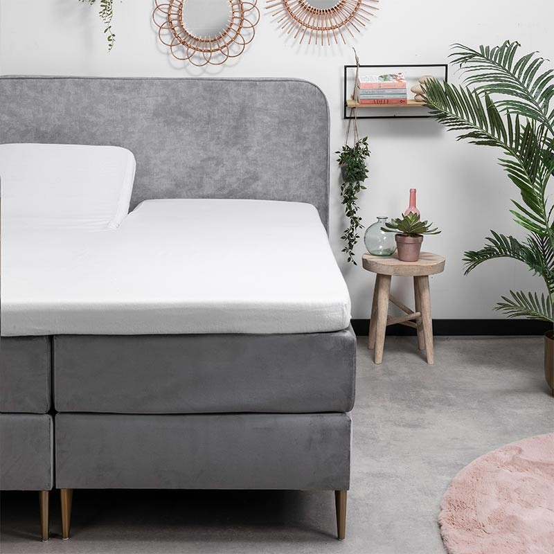 Splittopper Hoeslaken Flanel - 200x210 cm - Keuze Uit Meerdere Kleuren - Fresh & Co - Dekbed-Discounter.nl aanbieding