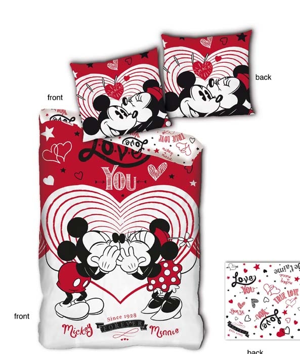 Minnie en Mickey Mouse Dekbedovertrek Love You aanbieding