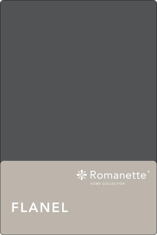 Flanellen Lakens Romanette Antraciet-150 x 250 cm aanbieding
