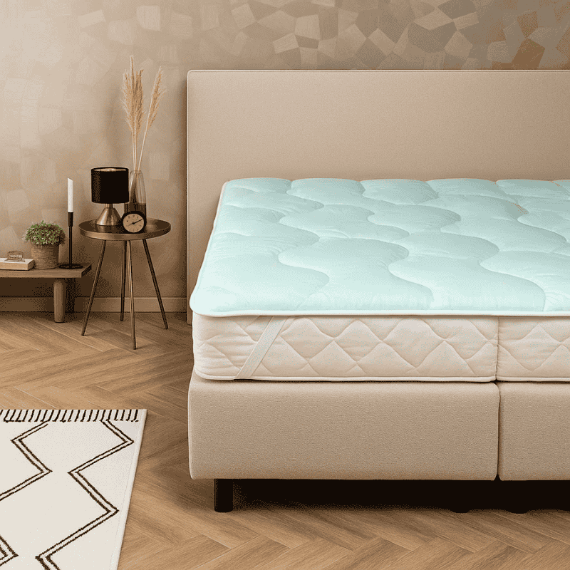 Oplegmatras Cooling Mintgroen - 90x200 cm - EazySleep - Dekbed-Discounter.nl