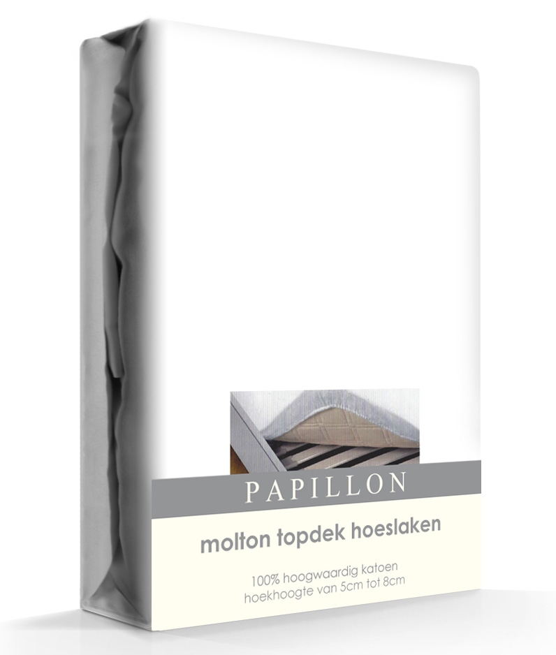Topper Molton Hoeslaken Katoen Papillon-180 x 210 cm aanbieding