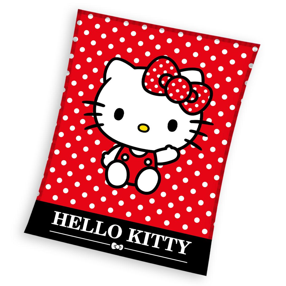 Hello Kitty Coral fleece plaid - 130 x 170 cm rood aanbieding