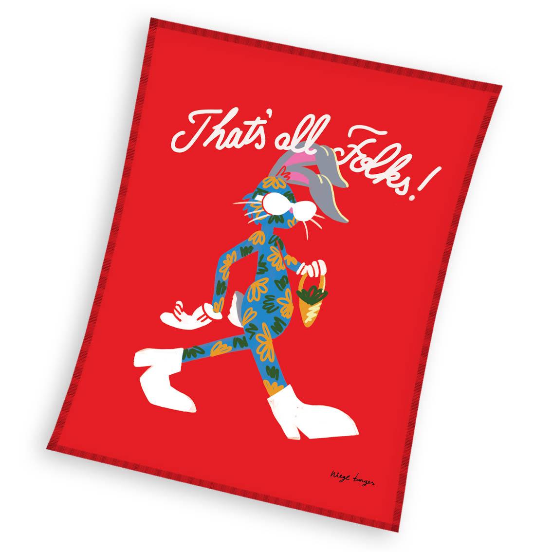 Looney Tunes Fleece plaid 150 x 200 cm Rood aanbieding
