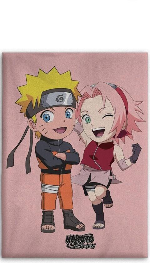 Naruto Fleece Plaid 100 x 140 cm Roze