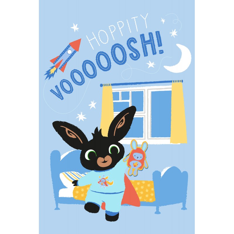 Bing fleece plaid Hoppity - 100 x 150 cm (blauw)