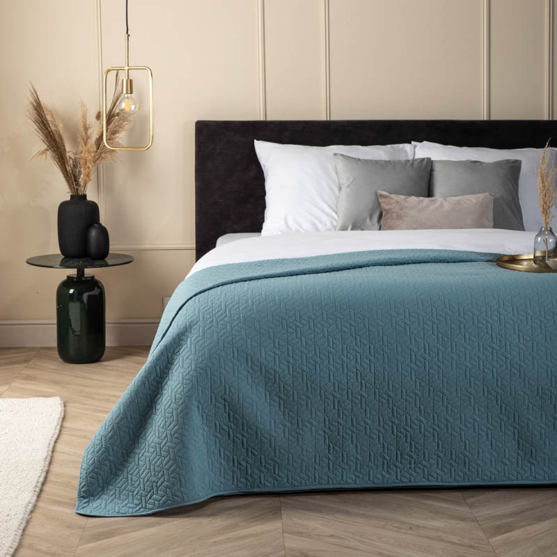 Bedsprei Ultrasonic Prisma - Blauw - 180x260 cm Fresh & Co - Dekbed-Discounter.nl aanbieding